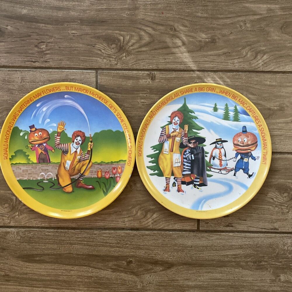 Lexington Vintage McDonalds Plates, 1977, Spring & Winter